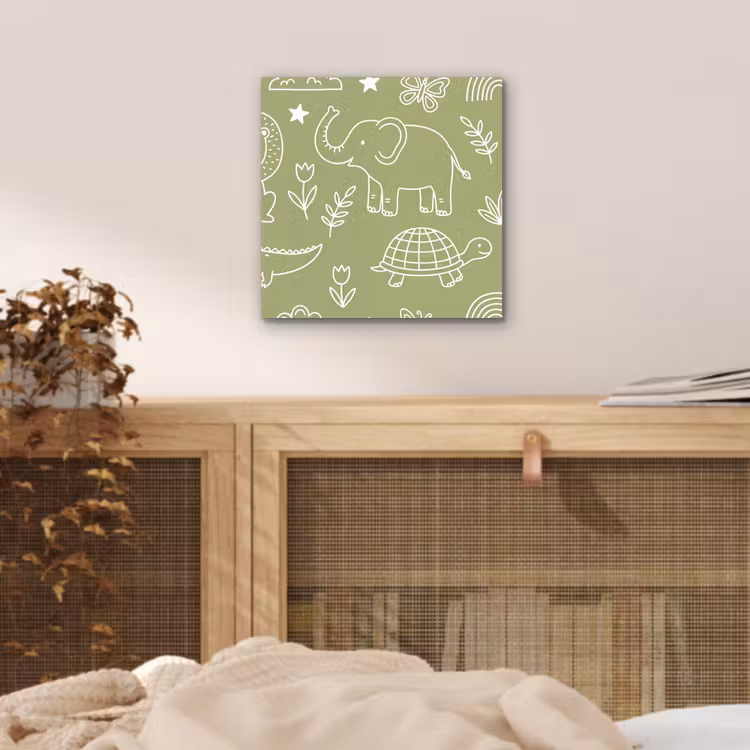 aluminium wall art - Animals - Pattern - Illustration - Nature - Green — 4