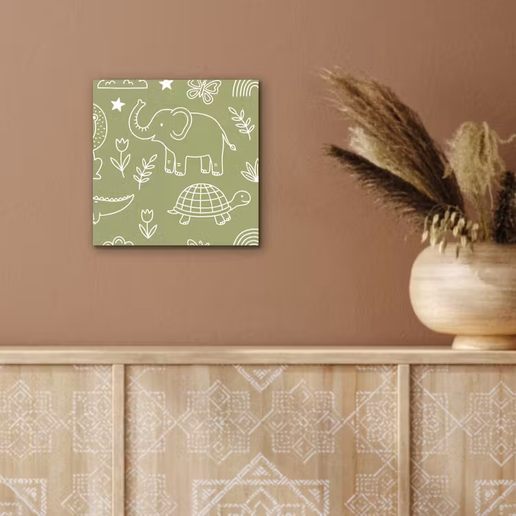 aluminium wall art - Animals - Pattern - Illustration - Nature - Green — 5