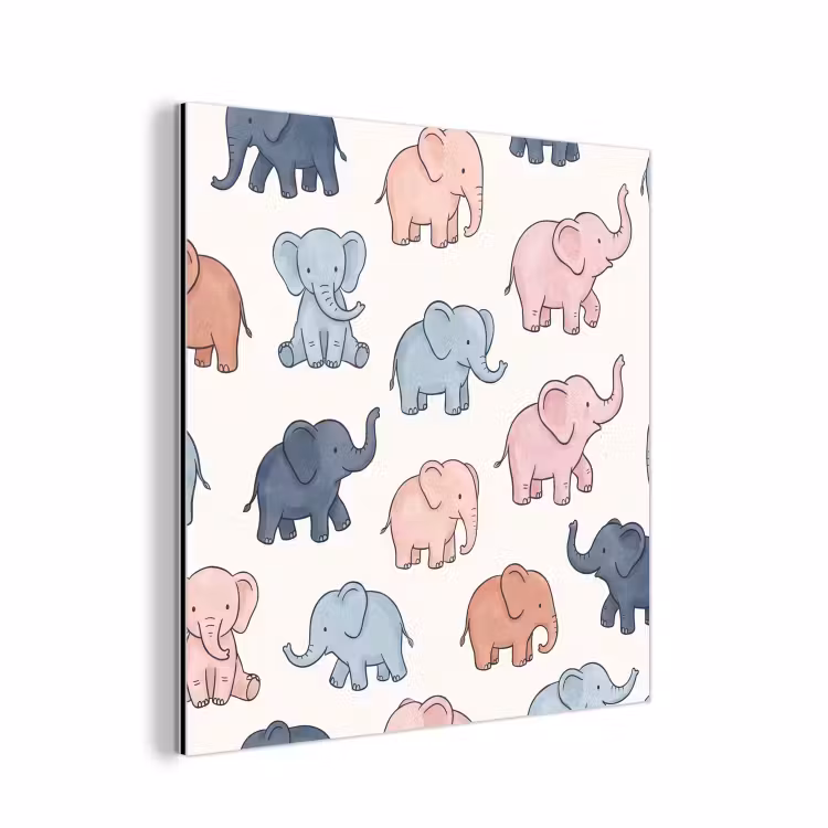 aluminium wall art - Animals - Pattern - Kids' Room - Pastel - Playful — 1
