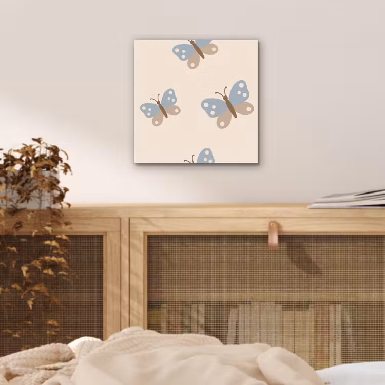 aluminium wall art - Insect - Butterfly Pattern - Abstract - Blue - Beige — 4