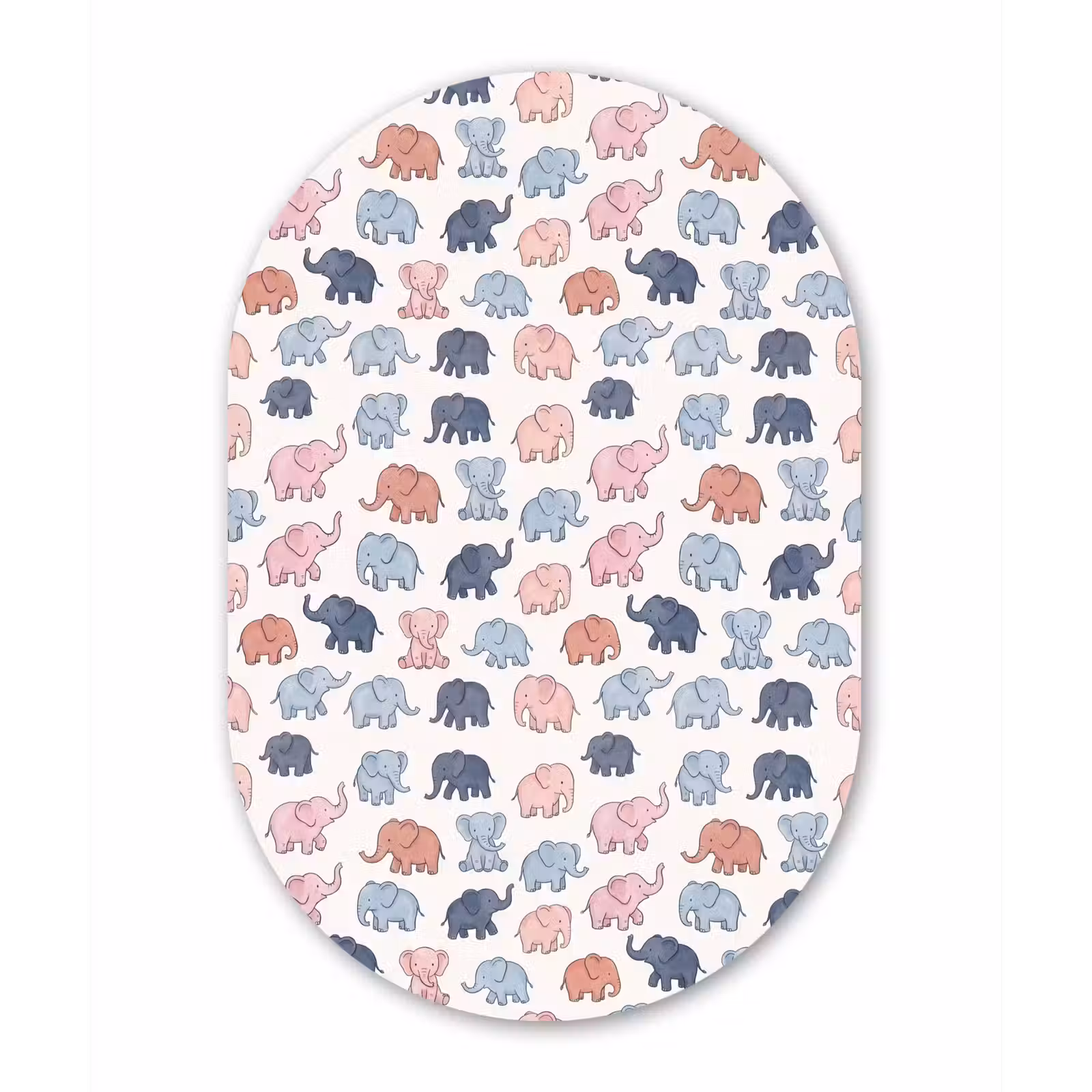 aluminium oval wall art - Animals - Pattern - Kids' Room - Pastel - Playful — 1
