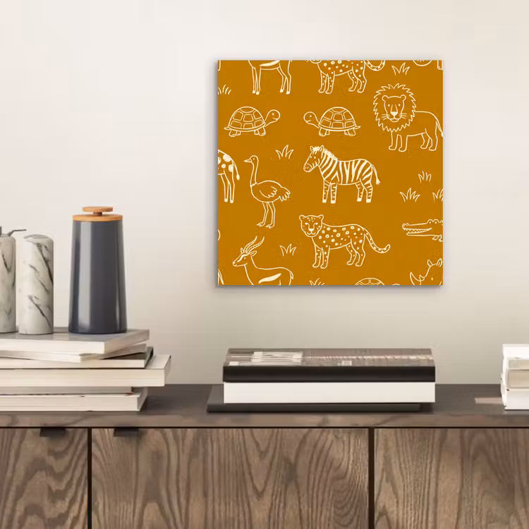 aluminium wall art - Animals - Safari - Pattern - Childlike - Ochre — 2
