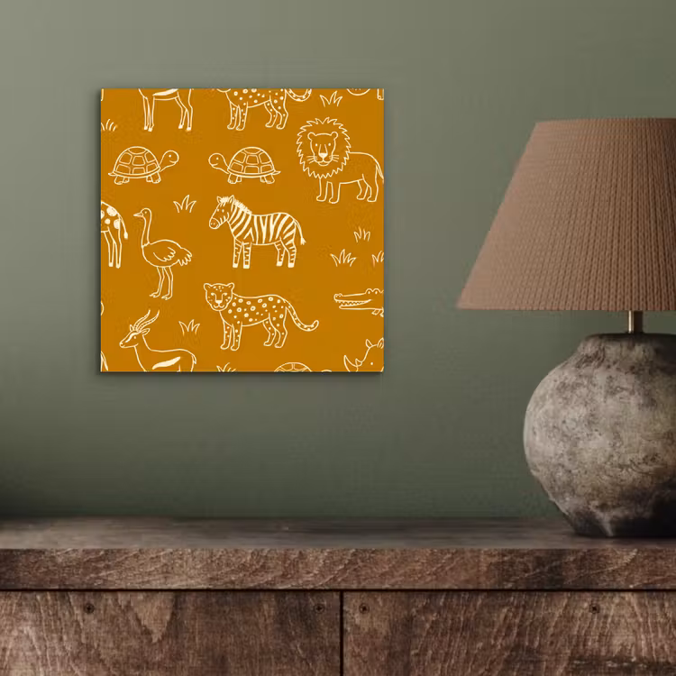 aluminium wall art - Animals - Safari - Pattern - Childlike - Ochre — 3