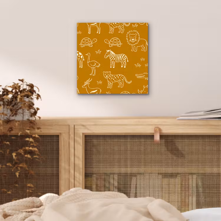 aluminium wall art - Animals - Safari - Pattern - Childlike - Ochre — 4