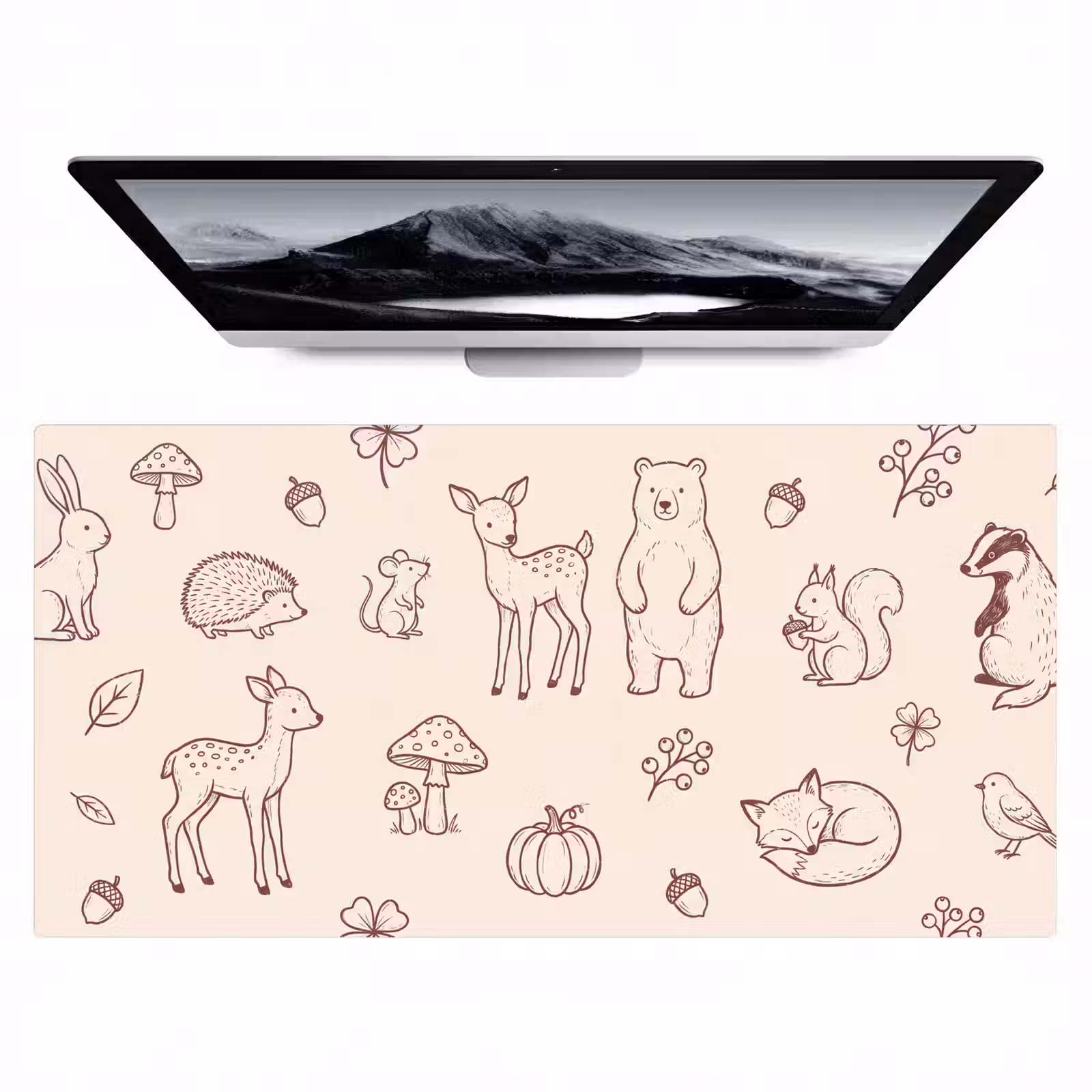 Desk Mat - Animals - Forest - Nature - Sketch - Pattern — 1