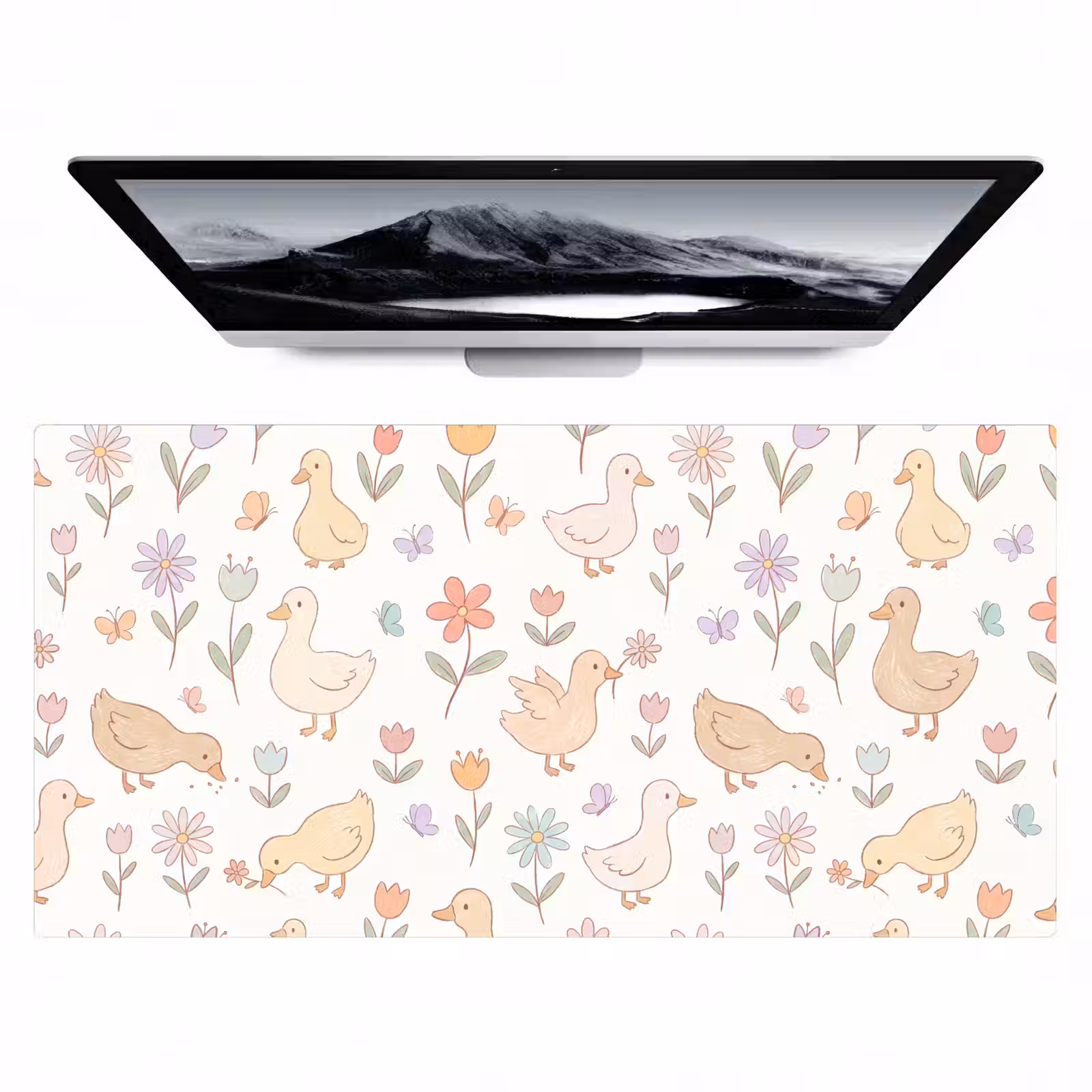 Desk Mat - Birds - Flowers - Patterns - Pastel - Animals — 1