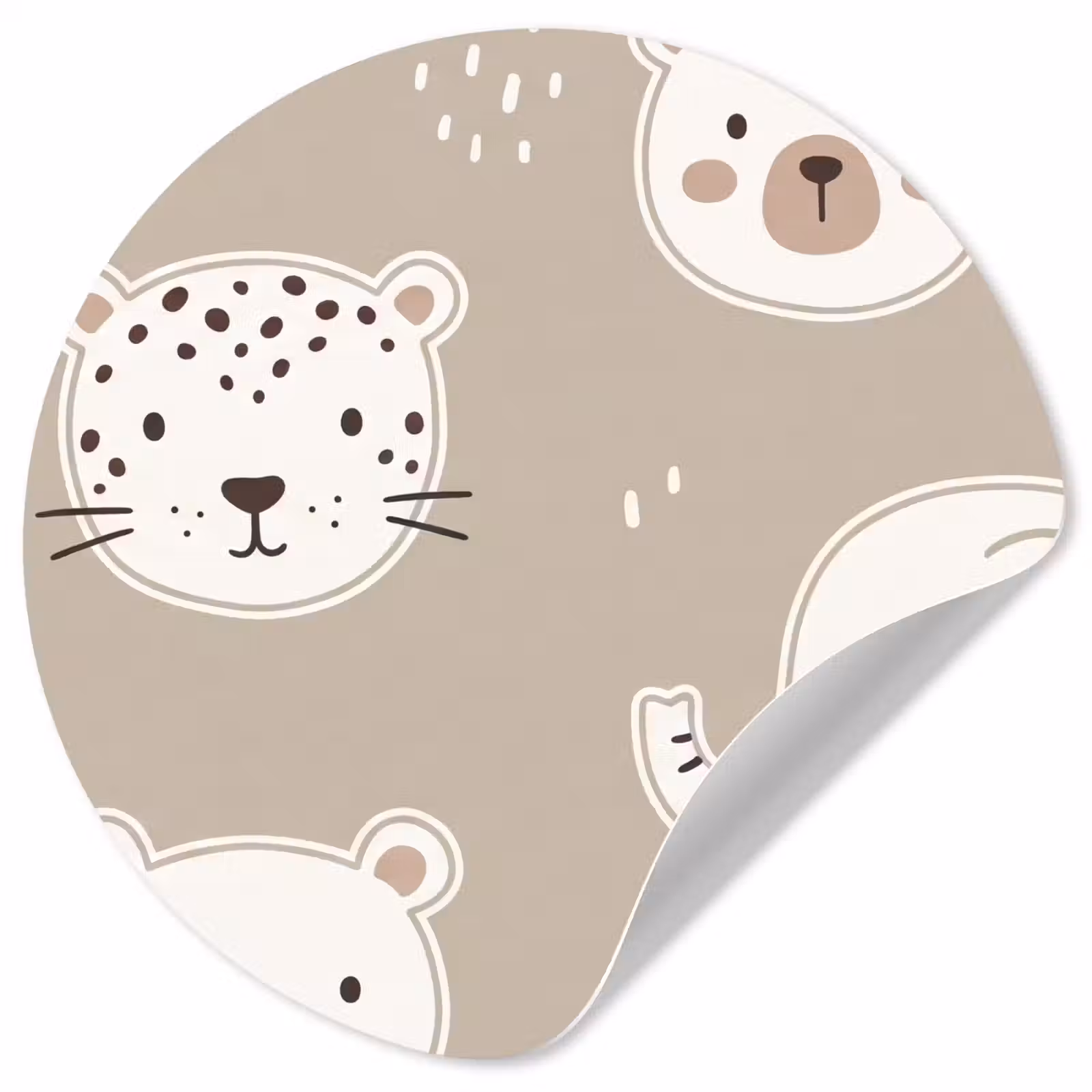 Wallpaper Circle - Animals - Pattern - Illustration - Modern - Beige — 1
