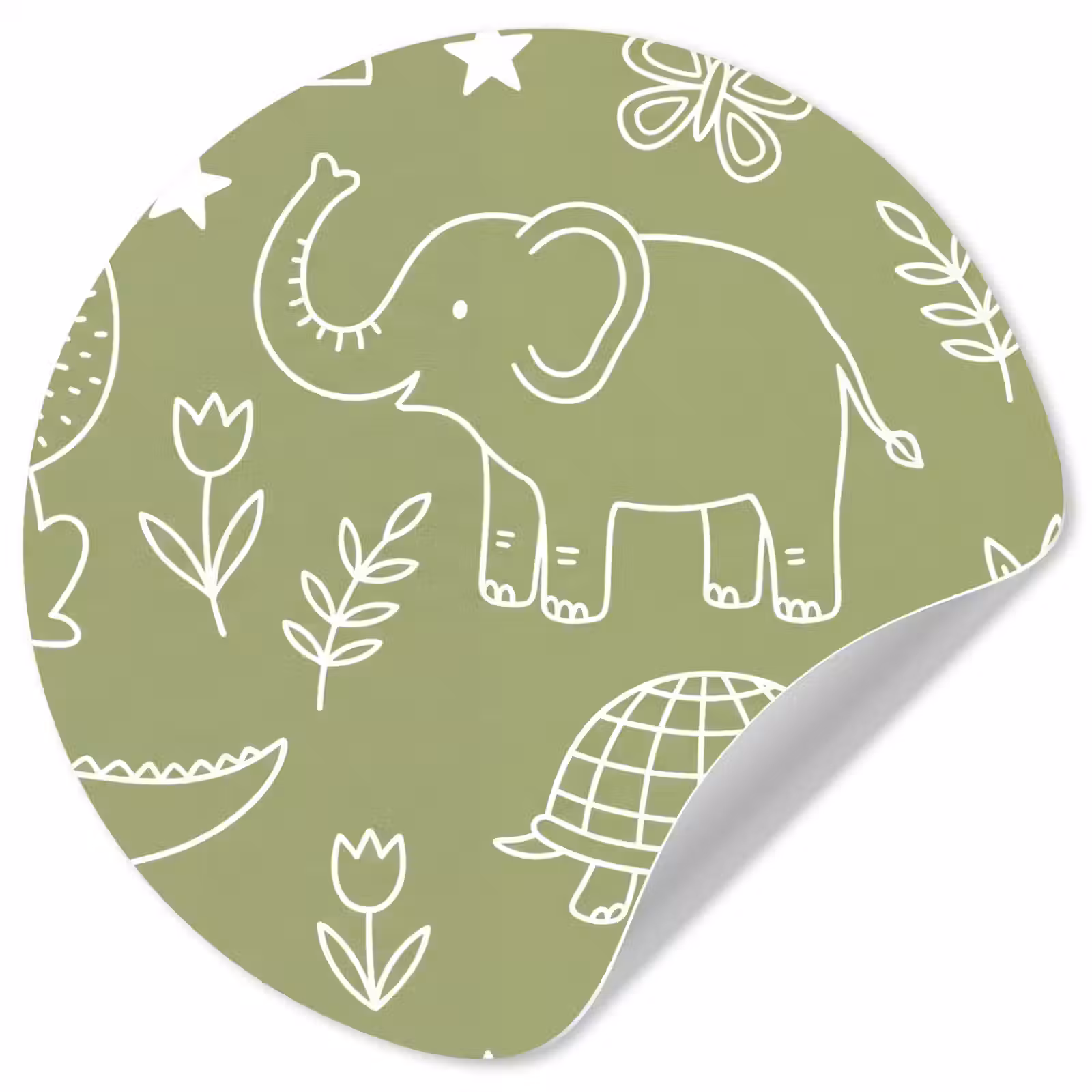 Wallpaper Circle - Animals - Pattern - Illustration - Nature - Green — 1