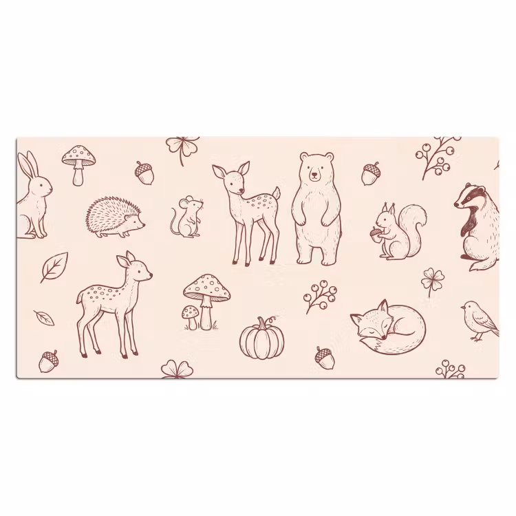 Desk Mat - Animals - Forest - Nature - Sketch - Pattern — 2