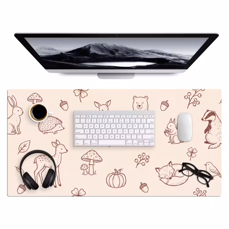 Desk Mat - Animals - Forest - Nature - Sketch - Pattern — 4