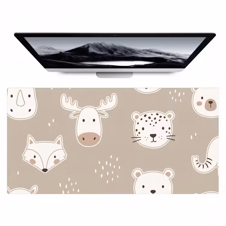 Desk Mat - Animals - Pattern - Illustration - Modern - Beige — 1