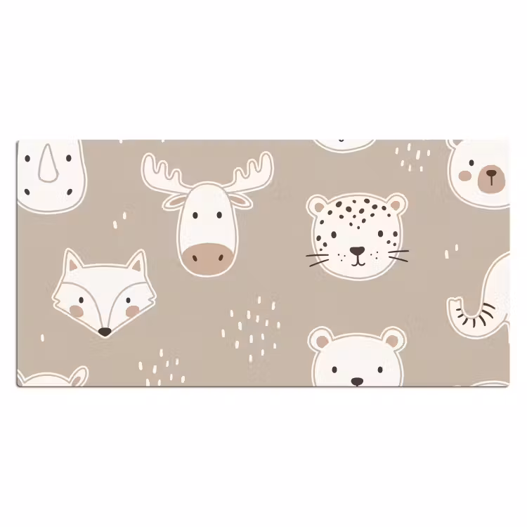 Desk Mat - Animals - Pattern - Illustration - Modern - Beige — 2