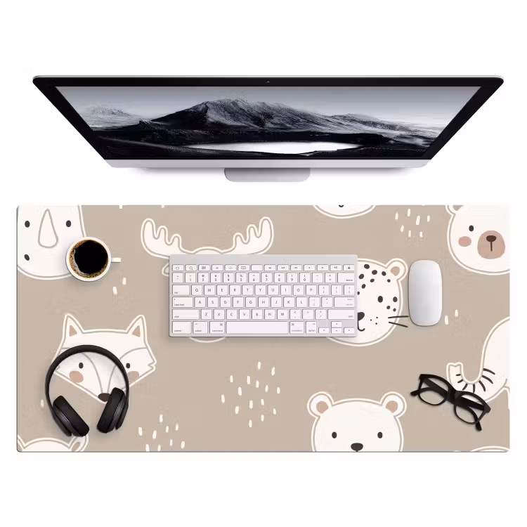 Desk Mat - Animals - Pattern - Illustration - Modern - Beige — 4