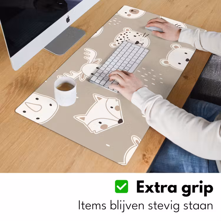 Desk Mat - Animals - Pattern - Illustration - Modern - Beige — 6