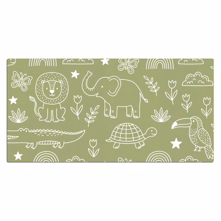 Desk Mat - Animals - Pattern - Illustration - Nature - Green — 2