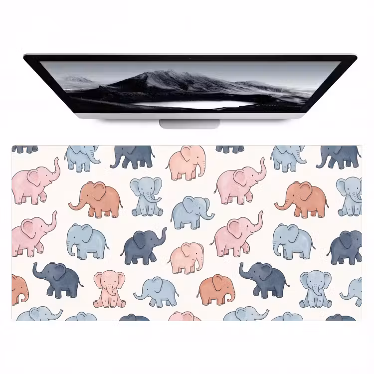 Desk Mat - Animals - Pattern - Kids' Room - Pastel - Playful — 1