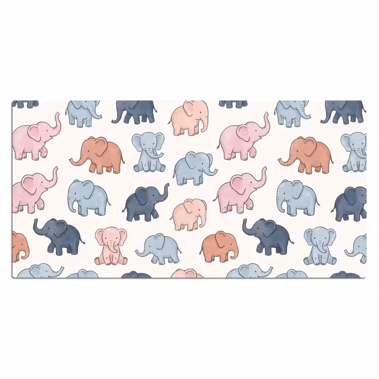 Desk Mat - Animals - Pattern - Kids' Room - Pastel - Playful — 2