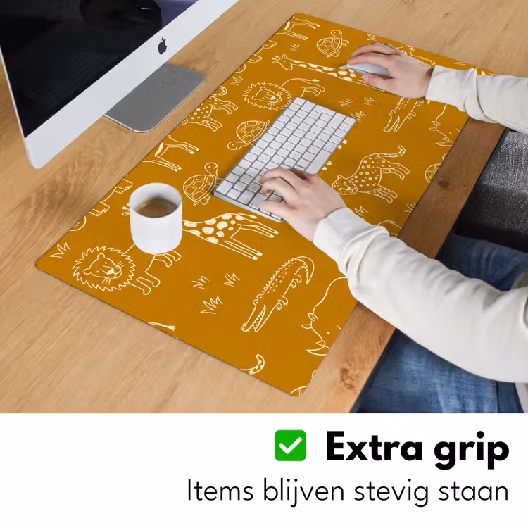 Desk Mat - Animals - Safari - Pattern - Childlike - Ochre — 6