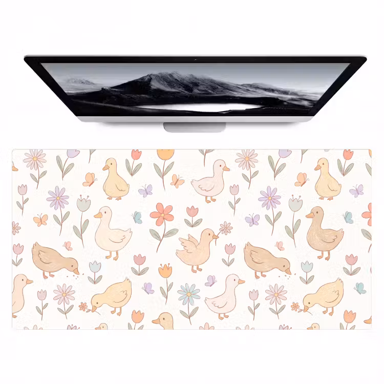 Desk Mat - Birds - Flowers - Patterns - Pastel - Animals — 1