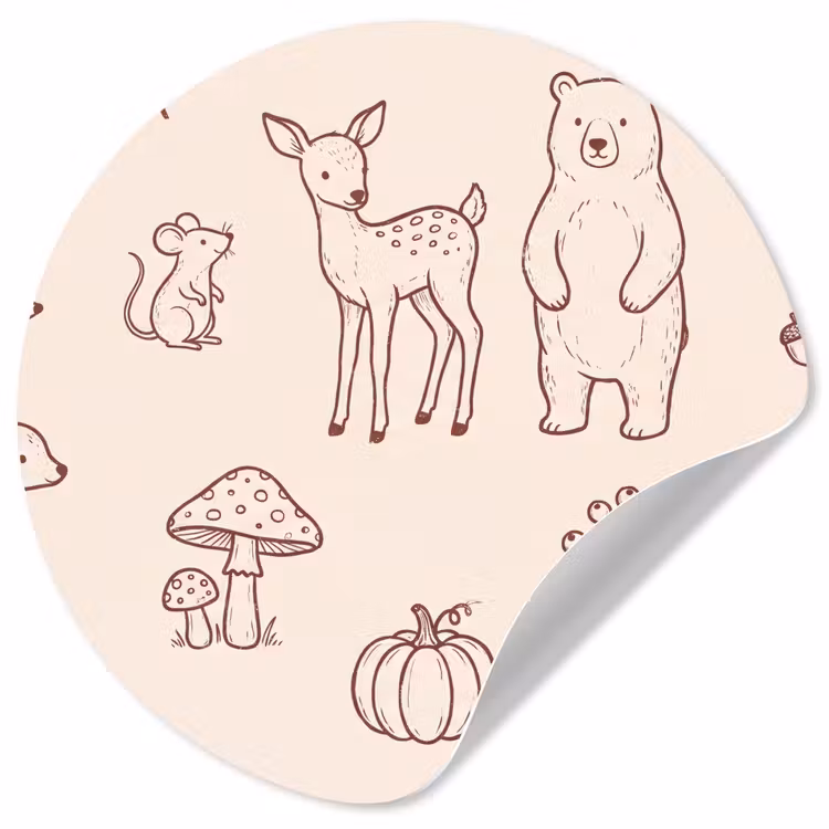 Wallpaper Circle - Animals - Forest - Nature - Sketch - Pattern — 1