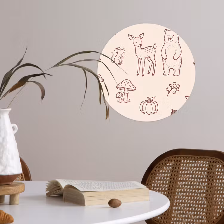 Wallpaper Circle - Animals - Forest - Nature - Sketch - Pattern — 4