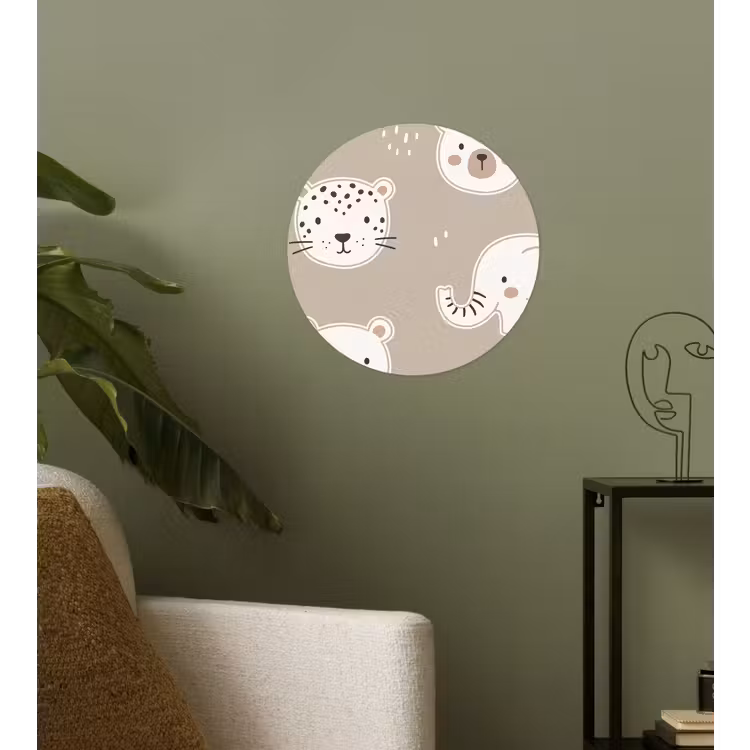 Wallpaper Circle - Animals - Pattern - Illustration - Modern - Beige — 3