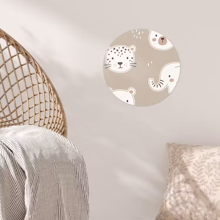 Wallpaper Circle - Animals - Pattern - Illustration - Modern - Beige — 5