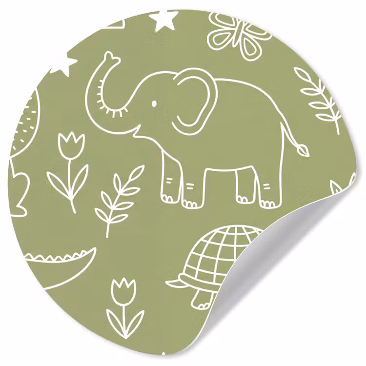 Wallpaper Circle - Animals - Pattern - Illustration - Nature - Green — 1