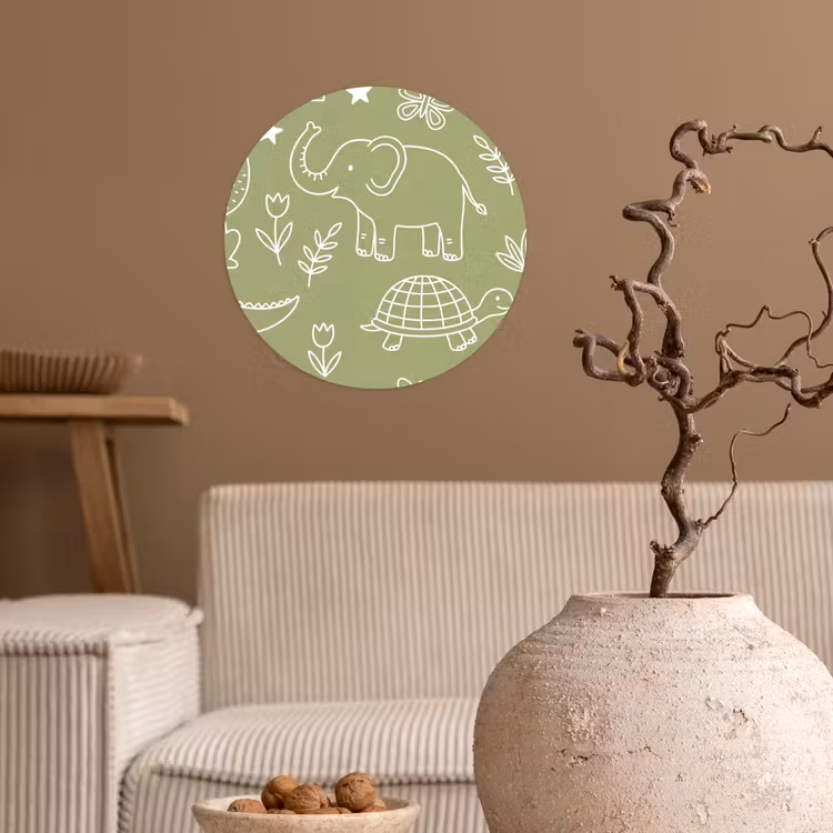 Wallpaper Circle - Animals - Pattern - Illustration - Nature - Green — 2
