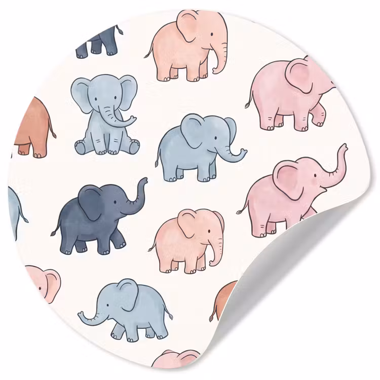 Wallpaper Circle - Animals - Pattern - Kids' Room - Pastel - Playful — 1