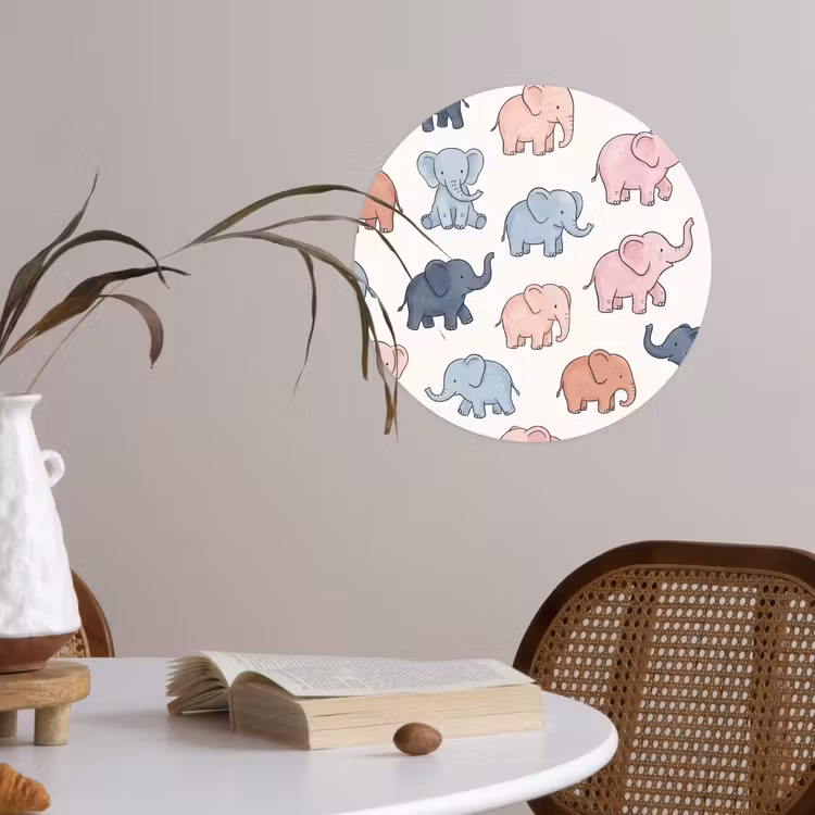 Wallpaper Circle - Animals - Pattern - Kids' Room - Pastel - Playful — 4