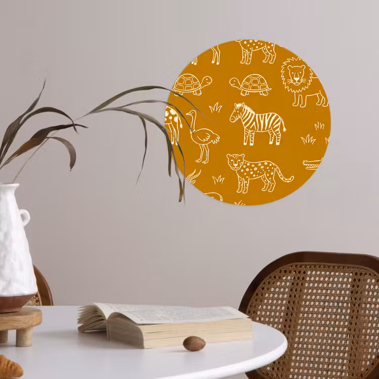 Wallpaper Circle - Animals - Safari - Pattern - Childlike - Ochre — 4