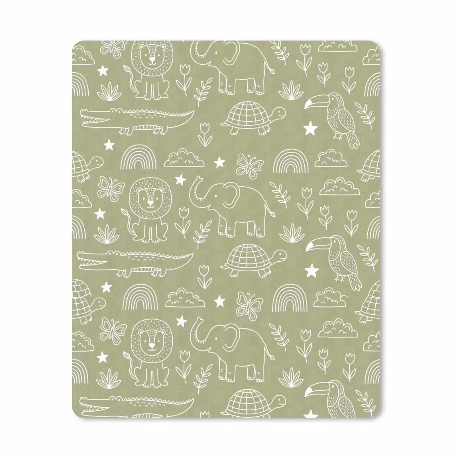 Mouse Pad - Animals - Pattern - Illustration - Nature - Green — 1
