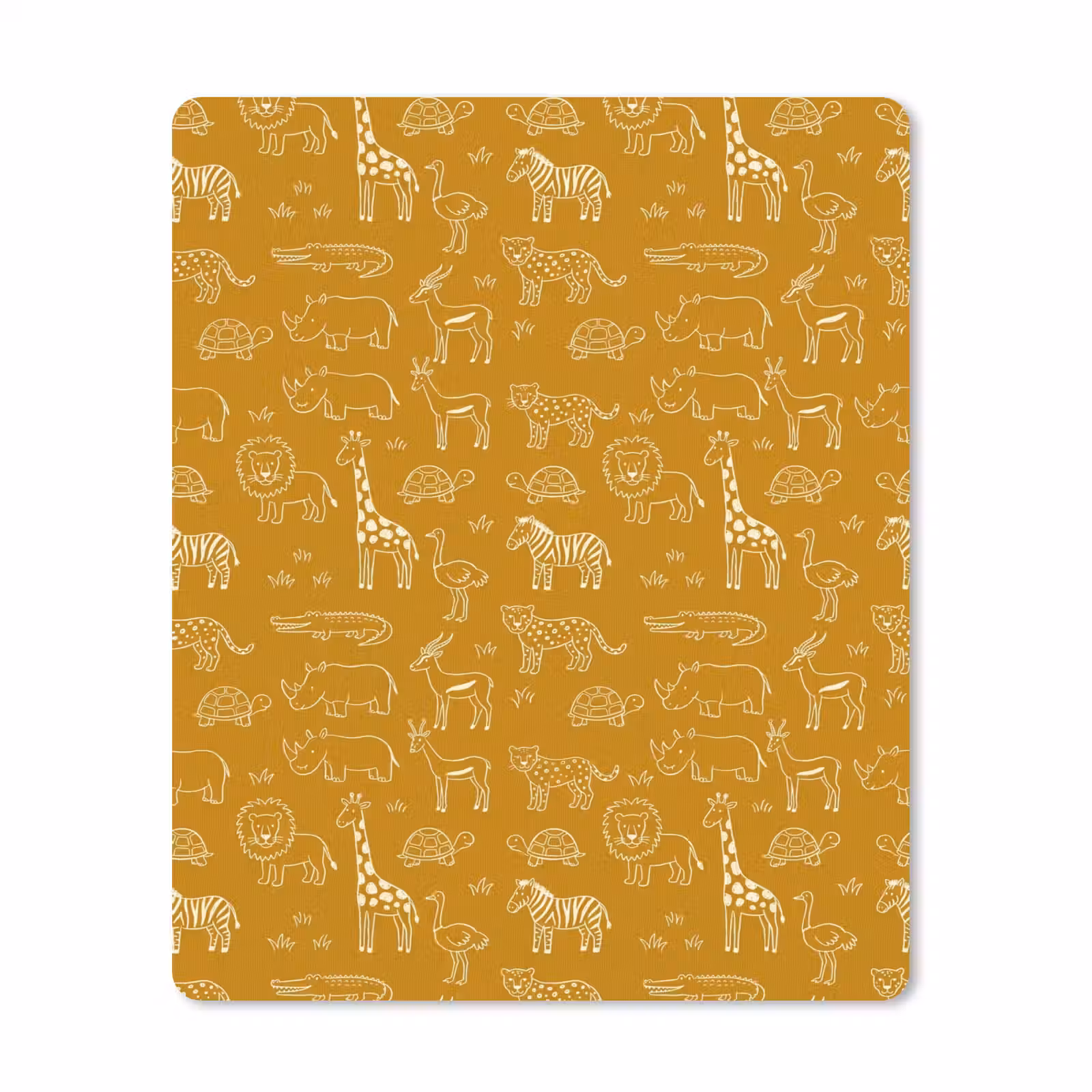Mouse Pad - Animals - Safari - Pattern - Childlike - Ochre — 1