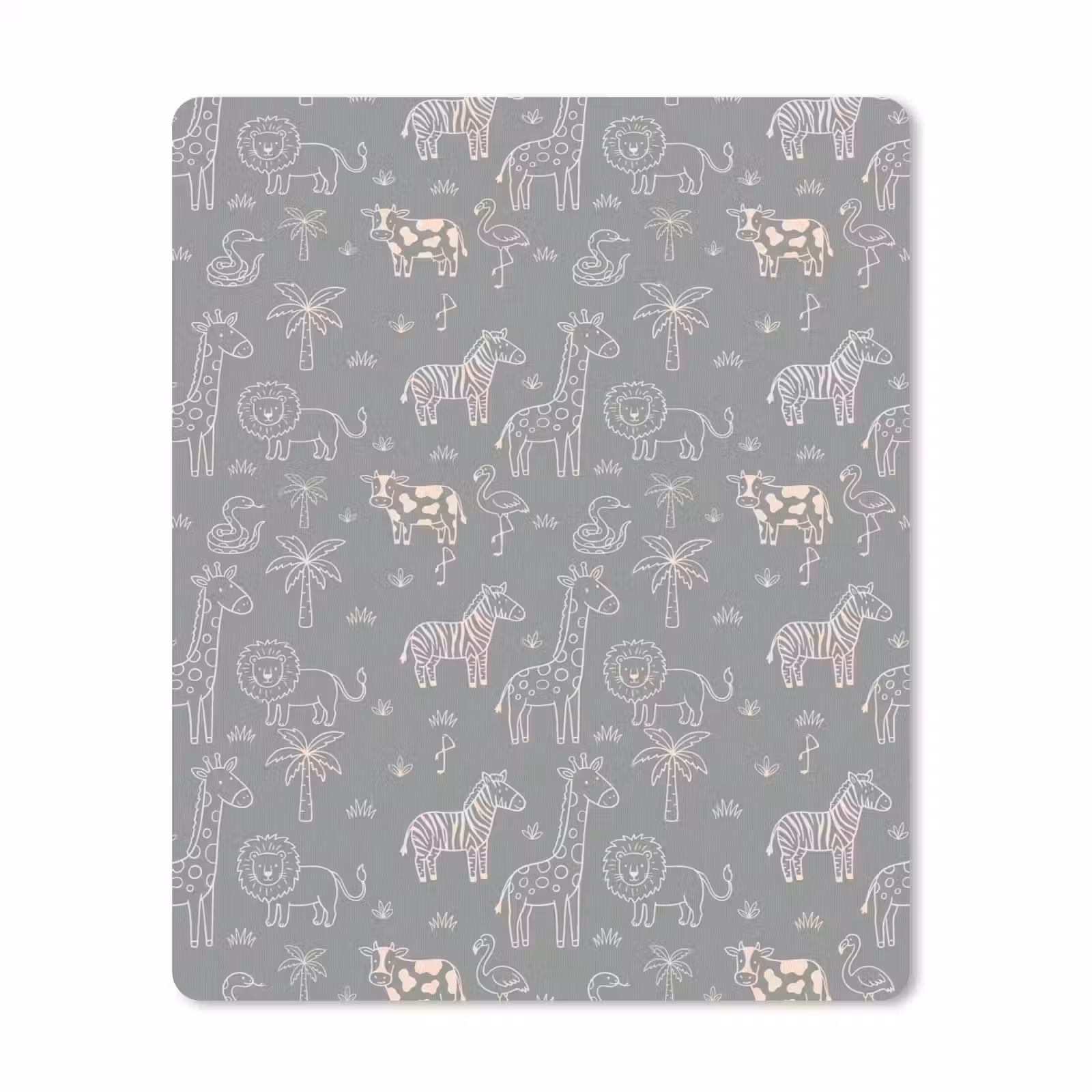 Mouse Pad - Animals - Safari - Pattern - Illustration - Green — 1
