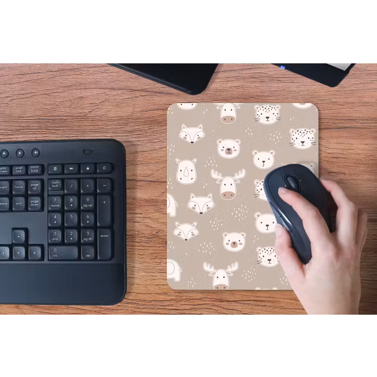 Mouse Pad - Animals - Pattern - Illustration - Modern - Beige — 3