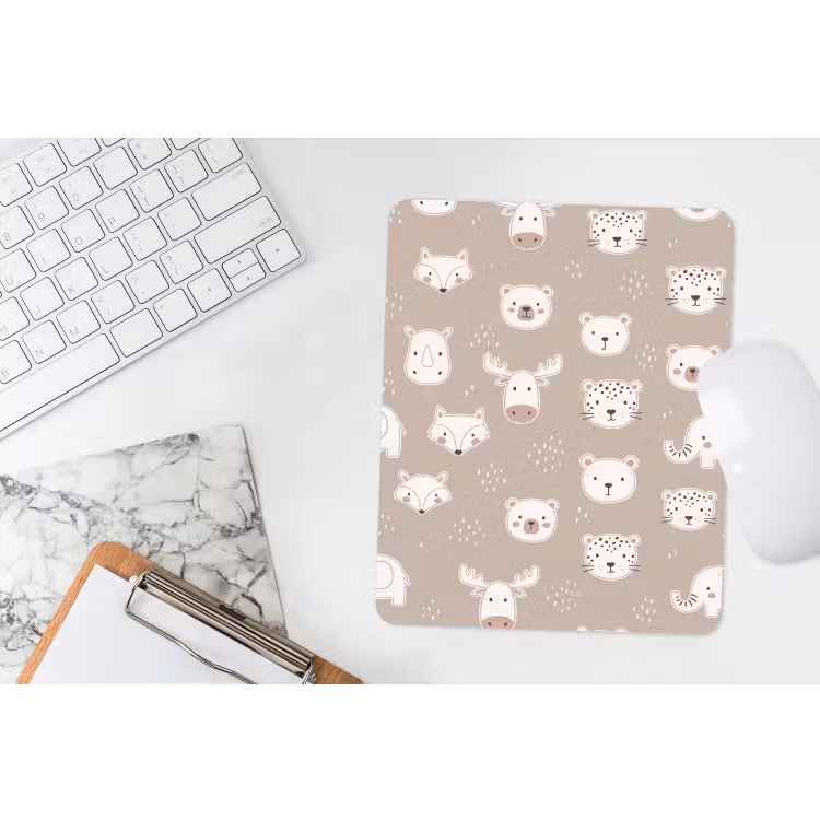 Mouse Pad - Animals - Pattern - Illustration - Modern - Beige — 4