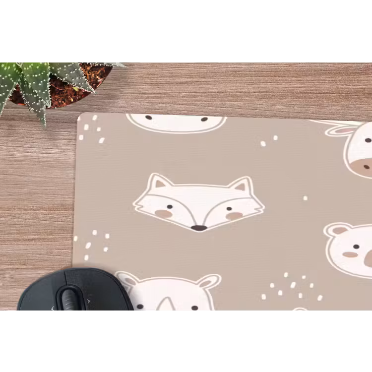Mouse Pad - Animals - Pattern - Illustration - Modern - Beige — 5