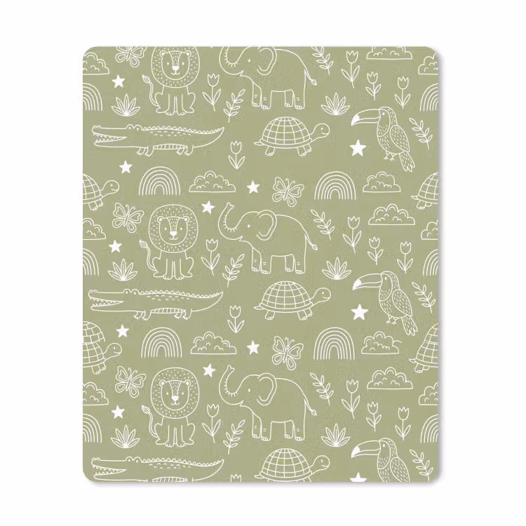 Mouse Pad - Animals - Pattern - Illustration - Nature - Green — 1