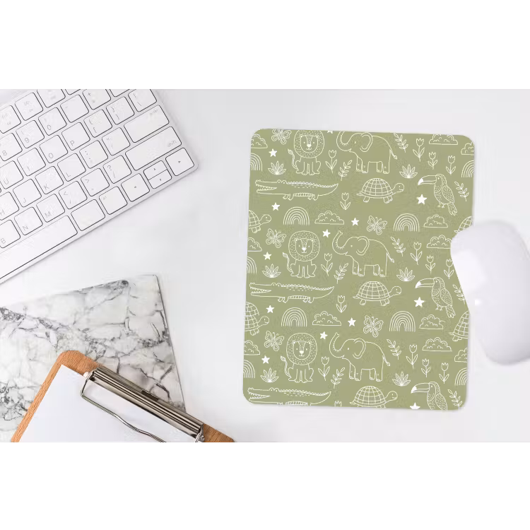 Mouse Pad - Animals - Pattern - Illustration - Nature - Green — 4