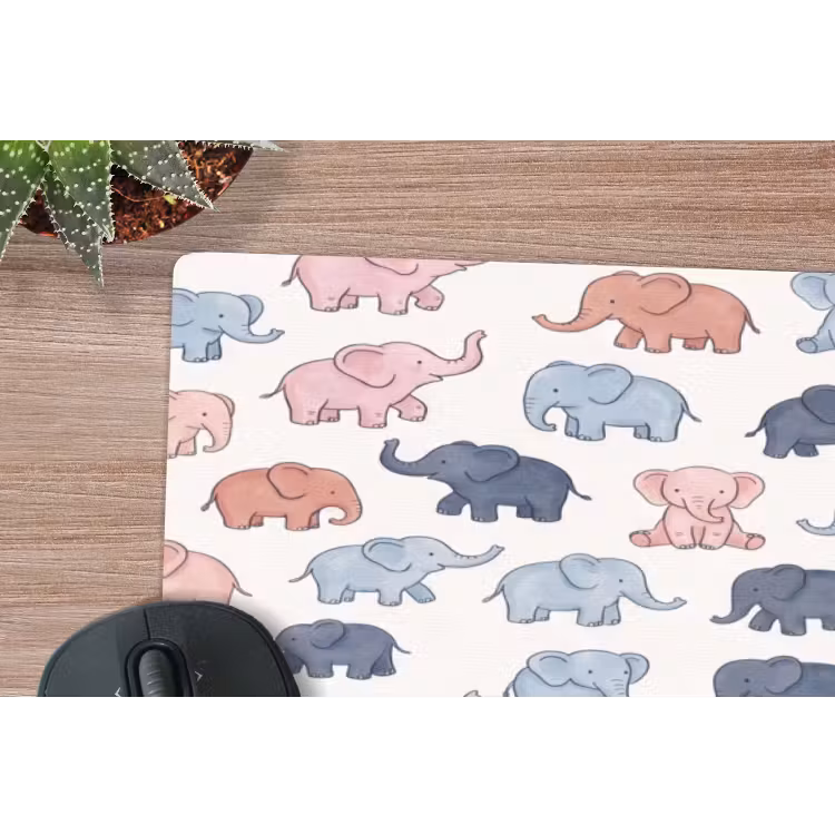 Mouse Pad - Animals - Pattern - Kids' Room - Pastel - Playful — 5