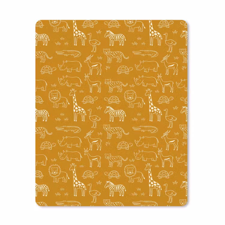 Mouse Pad - Animals - Safari - Pattern - Childlike - Ochre — 1