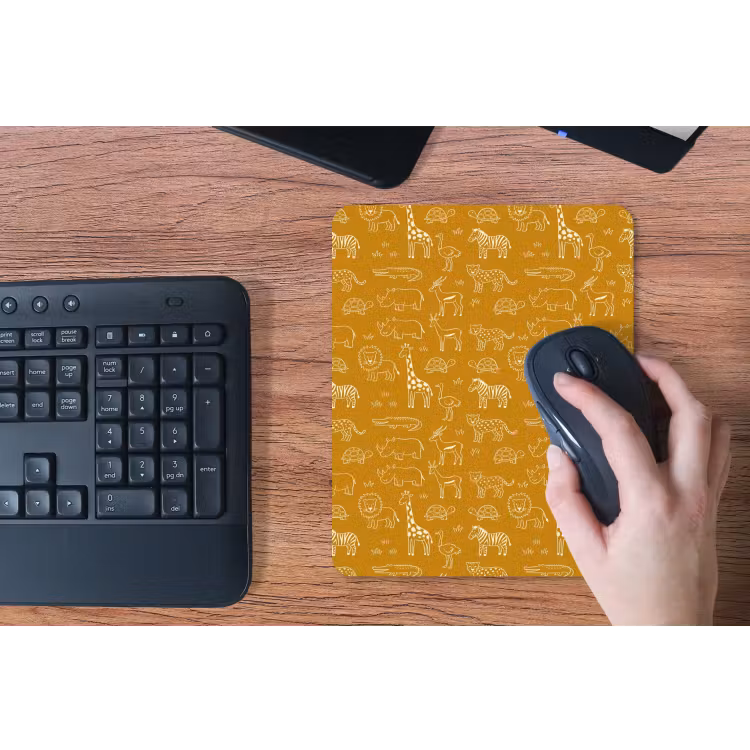 Mouse Pad - Animals - Safari - Pattern - Childlike - Ochre — 3