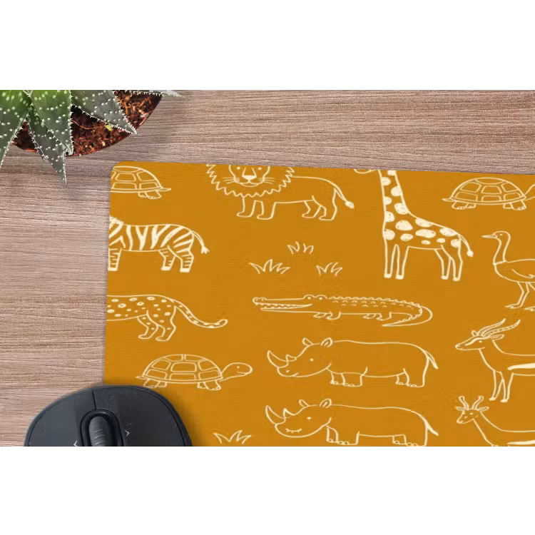 Mouse Pad - Animals - Safari - Pattern - Childlike - Ochre — 5
