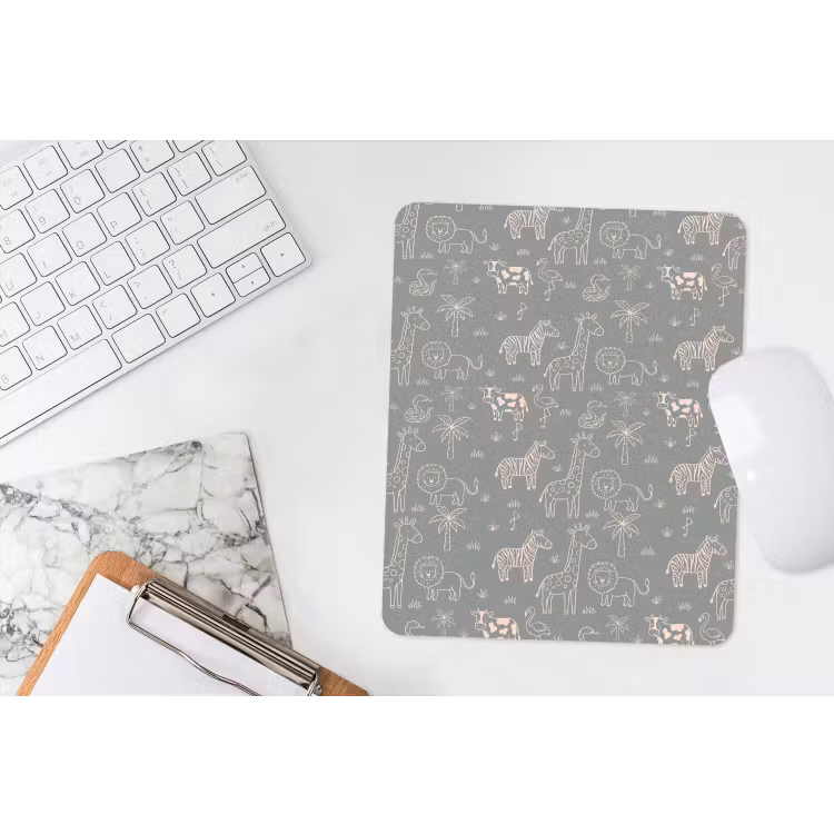 Mouse Pad - Animals - Safari - Pattern - Illustration - Green — 4