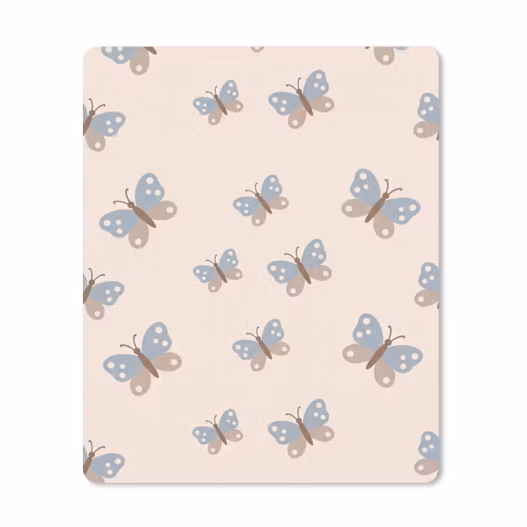 Mouse Pad - Insect - Butterfly Pattern - Abstract - Blue - Beige — 1