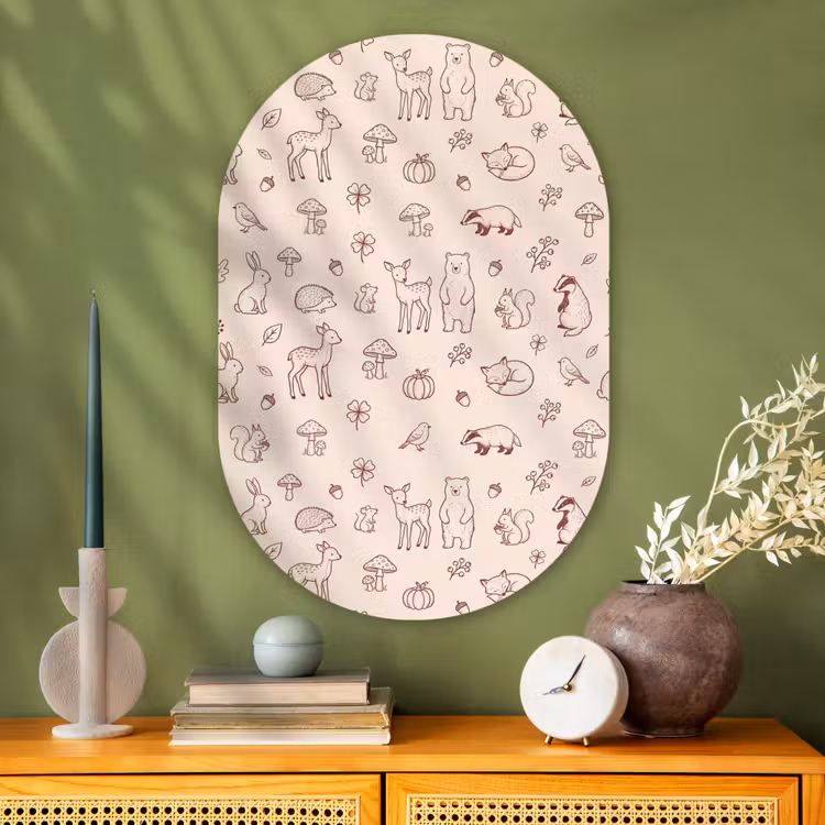 Oval - Glass - Animals - Forest - Nature - Sketch - Pattern — 2