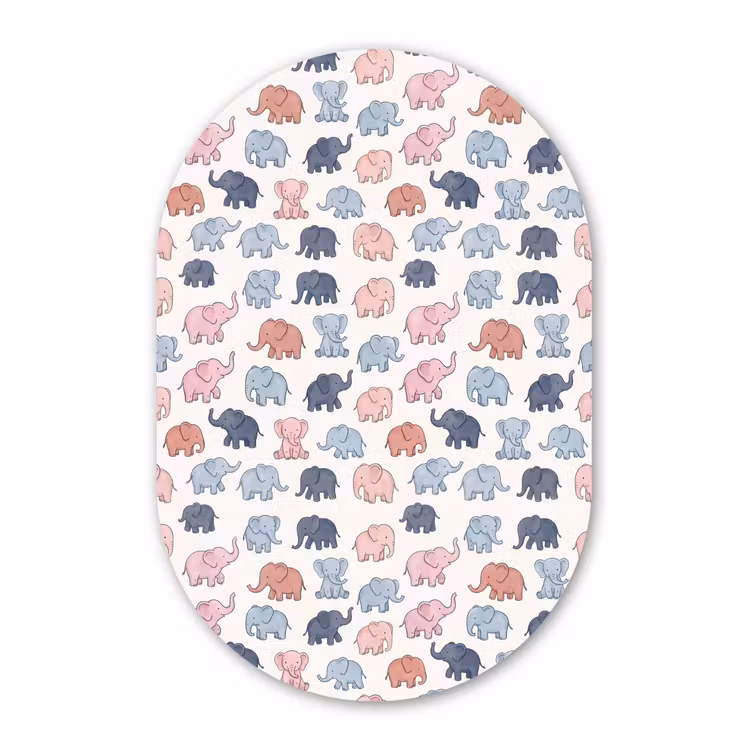 Oval - Glass - Animals - Pattern - Kids' Room - Pastel - Playful — 1