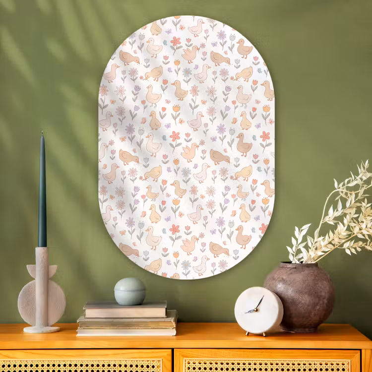Oval - Glass - Birds - Flowers - Patterns - Pastel - Animals — 2