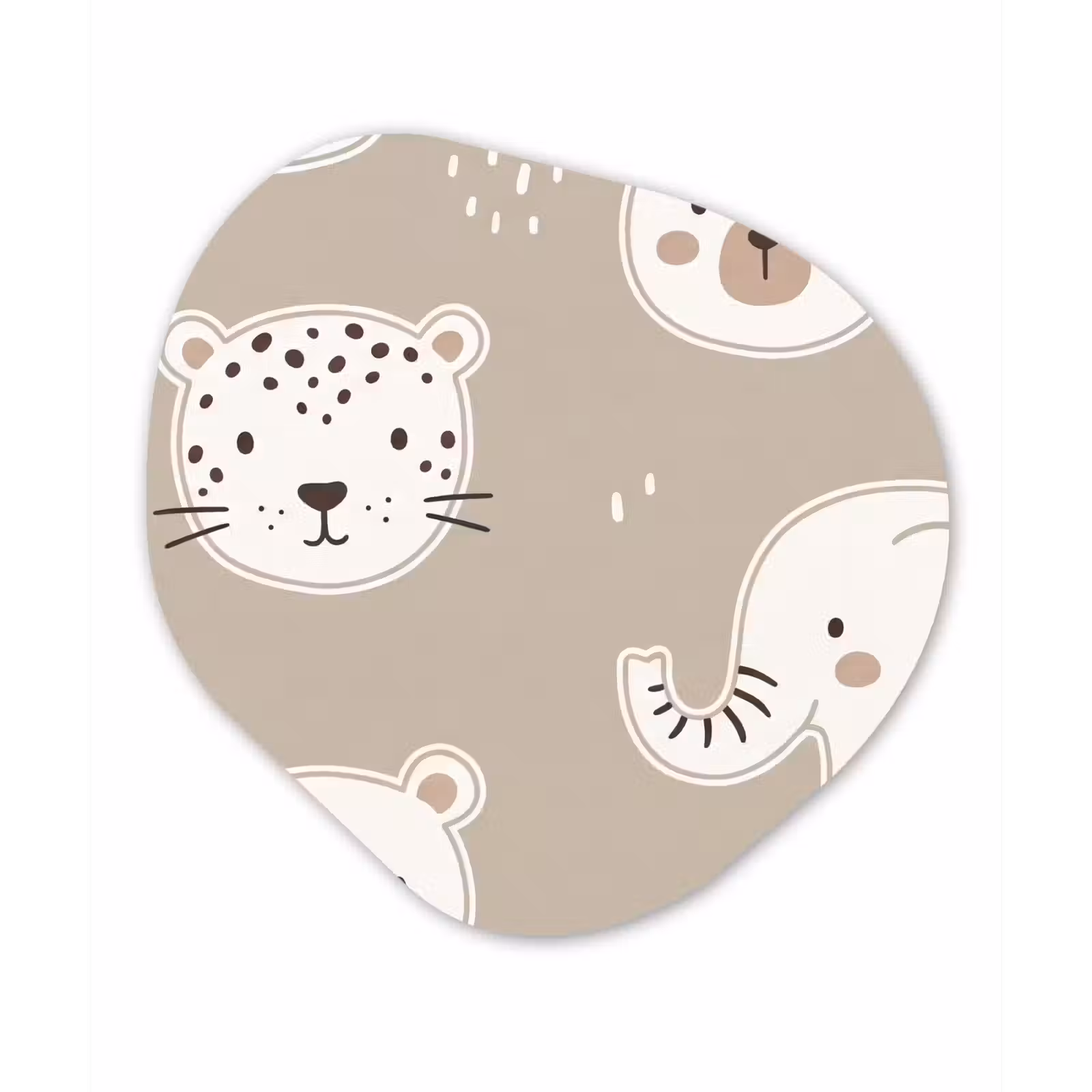Organic - Glass - Animals - Pattern - Illustration - Modern - Beige — 1